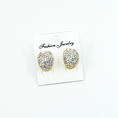 Rhinestone earrings gold plating rhinestone inlaid elegant earrings