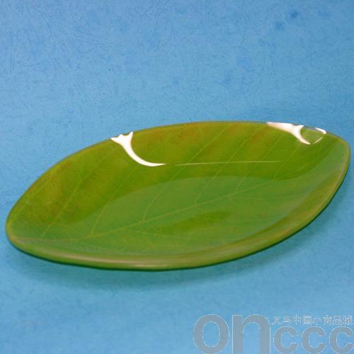 Leaf-Shaped Tempered Fruit， Plate Tempered Glass Dish