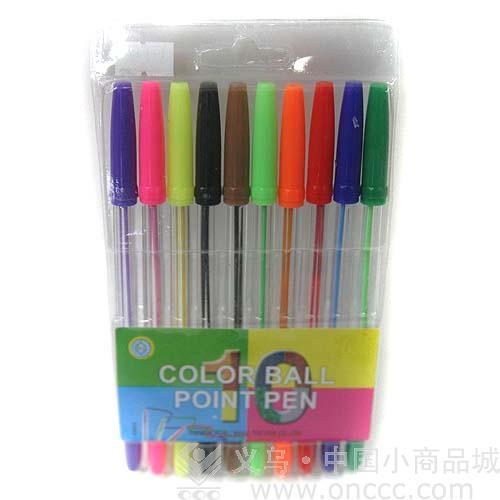 ballpoint pen ten-color ballpoint pen pvc bagged card