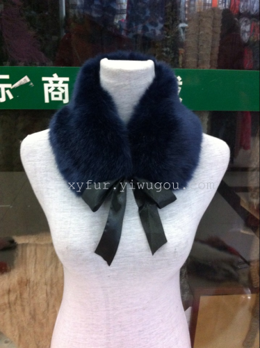 New Wool-like Small Collar Fashion Rabbit Fur Scarf Ribbon