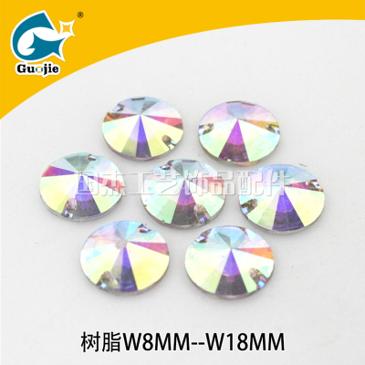 Resin drill satellite die hole colorful stone ab color diamond hand sewn stone