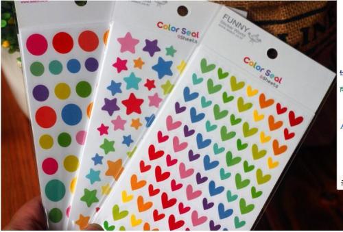 fresh colorful love | five-pointed star | round decorative stickers