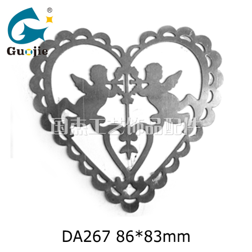Plain Film Angel Peach Heart Object Hollow Pair Angel Object Love DIY Stamping Decoration Craft 