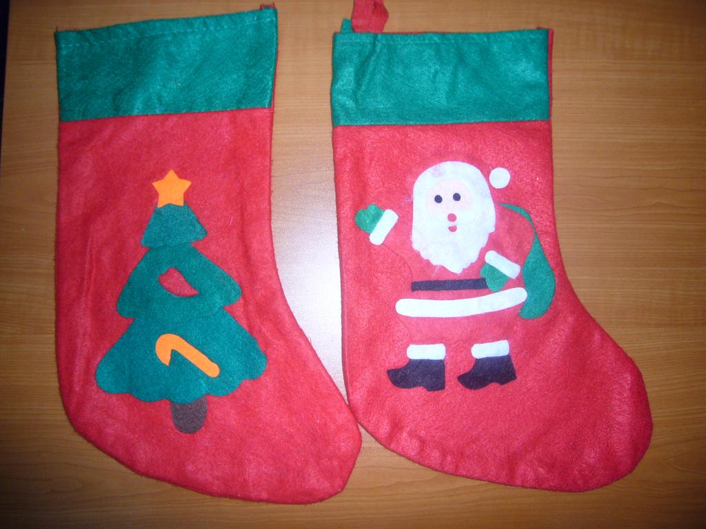 大红无纺布贴花袜