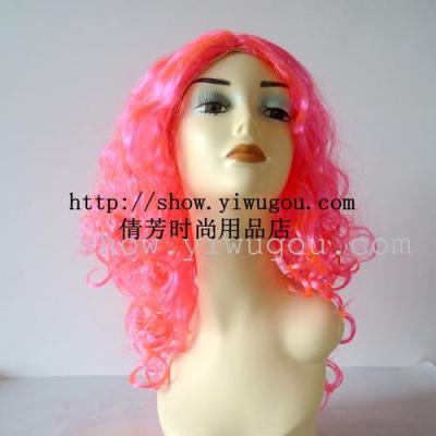 pink hair,long Wavy Wigs,Festival wig,Party wigs