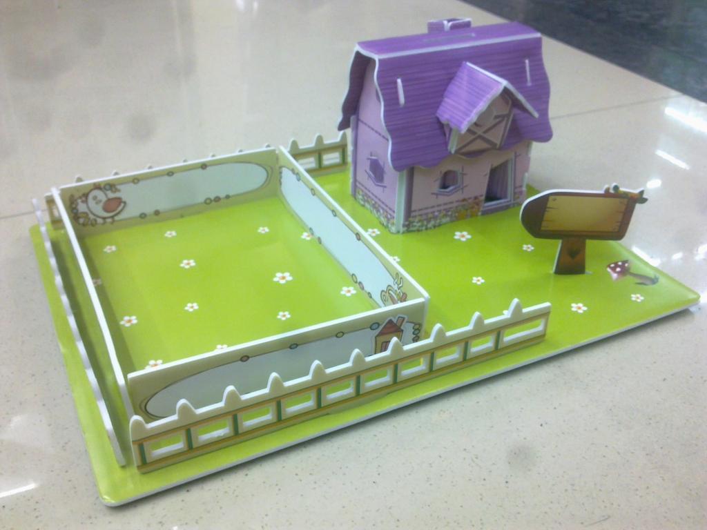 供应环保eps泡沫diy储钱罐房子3d立体拼图_义乌市思飞