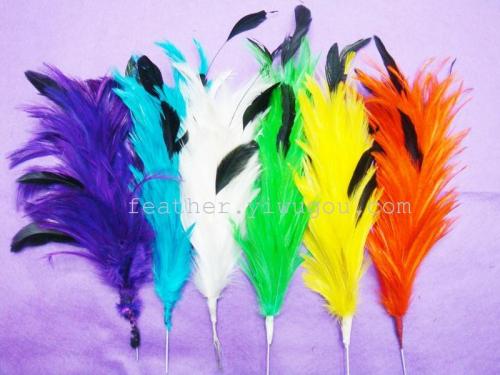 DIY Feather Feather Headdress Flower Wire Flower Corsage， Feather Headwear， Multi-Color Optional