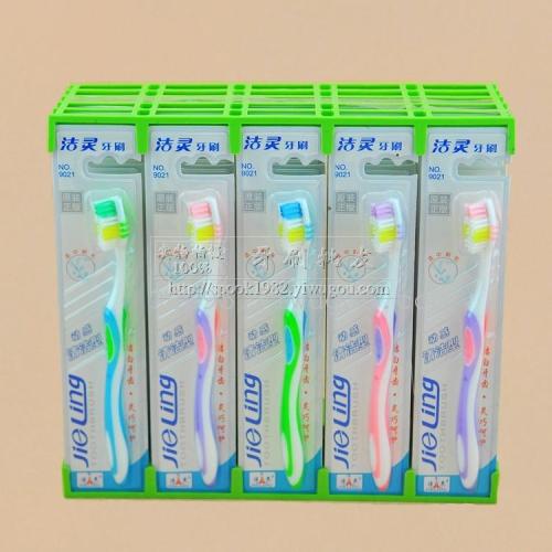 toothbrush wholesale jie ling 9021（30 pcs/seat） medium hair toothbrush