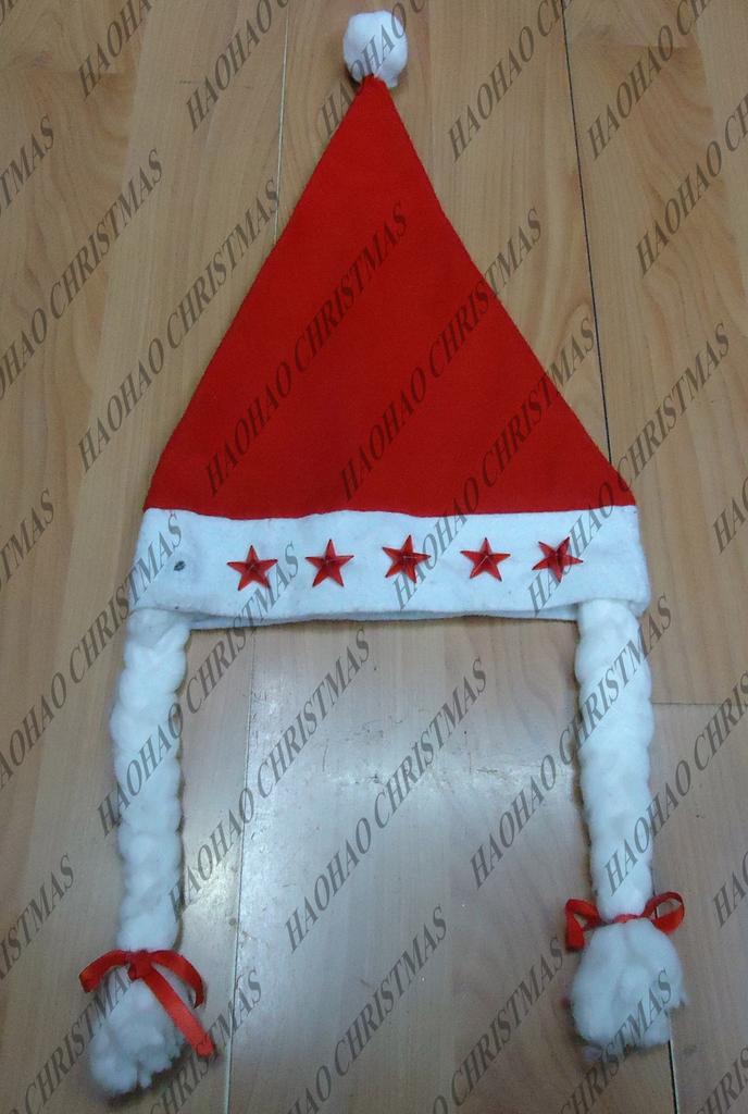 大红无纺布五角星电子女帽