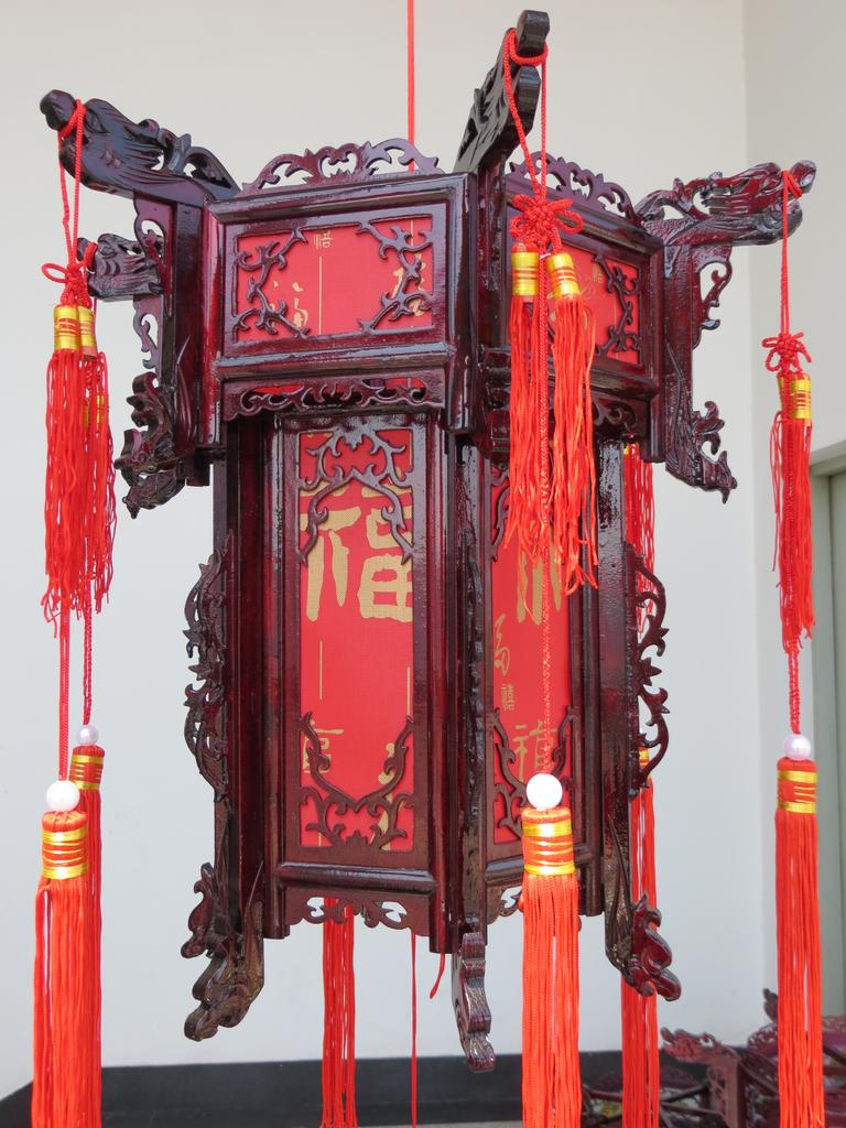 仿古木雕宫灯仿羊皮二层 古典装饰家用灯笼 喜庆用品宫廷灯笼