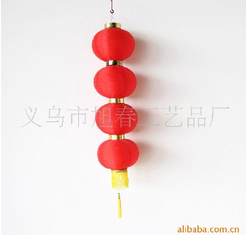 供应喜庆绸布\钢丝灯8寸4字串灯