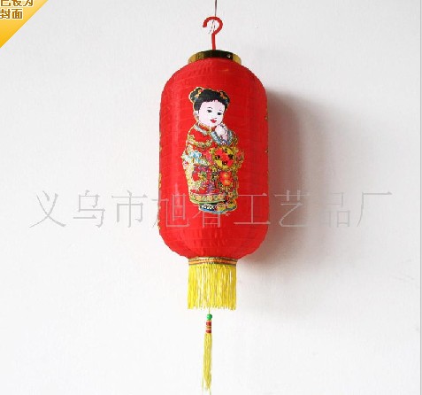 供应绸布钢丝灯8寸人物冬瓜灯