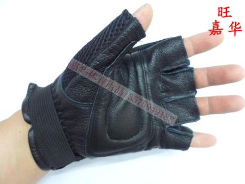 leather hand riding gloves sports protective gloves tactical training gloves half finger gloves jh10022
