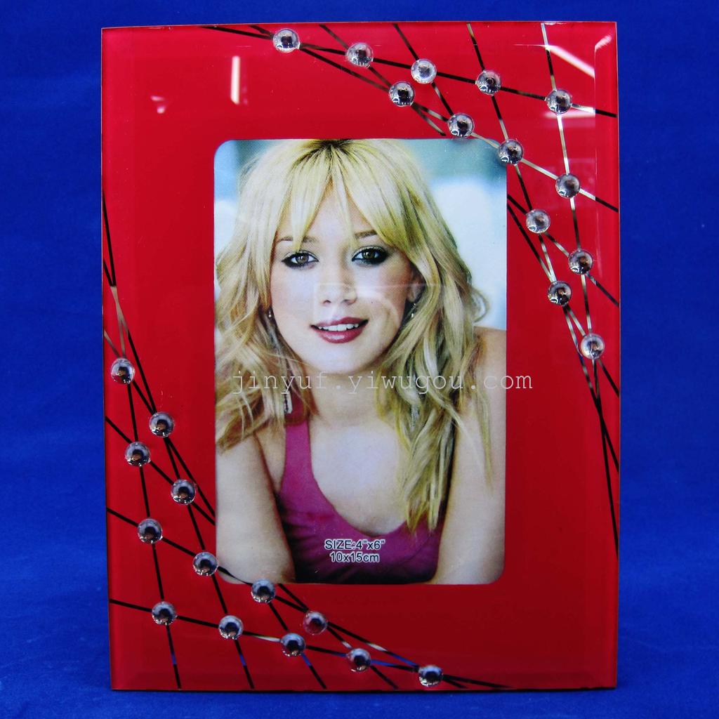 义乌洗镜单色粘珠款1/丝印/玻璃平板/创意/外贸出口/相框