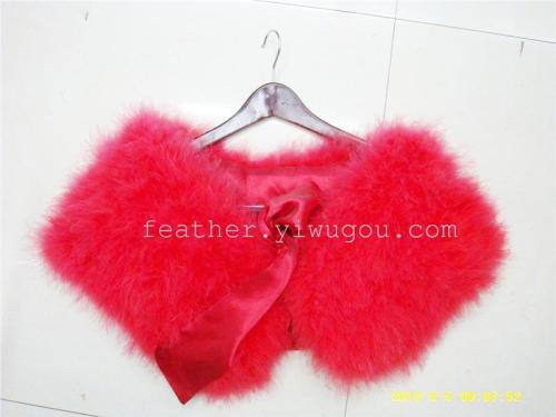 2013 colorful season ostrich feather turkey fur vest， feather short long sleeve fur shawl multi-color + cotton + dense
