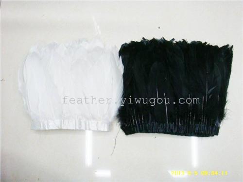 Feather Factory Direct Sales Goose Feather Cloth Edge， Various Colors Big Floating Hair Woven Belt， Goose Big Floating Feather Accessories Lace