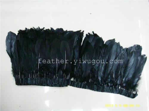 feather factory direct sales goose feather cloth edge， large floating wool cloth belt of various colors， goose big floating feather accessories lace