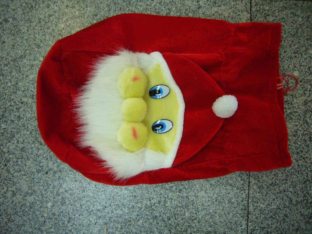 大红金丝绒老人头袋子