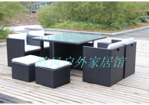 factory direct sale outdoor table and chair rattan table and chair rattan table and chair combination new rattan chair nine-piece set