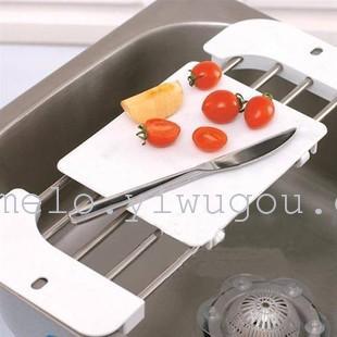 Stainless Steel Retractable sink Rack + Chopping Board Cutting Board， drain Rack 