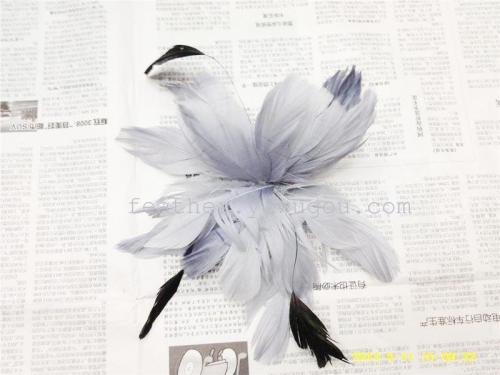 40595 Yiya Feather， Feather Headdress Flower， Rolled Goose Floating Hair Feather Headwear， Feather Boutonniere