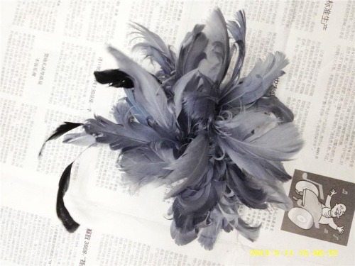 40595 yiya feather， feather head flower， roll goose floating feather headdress， feather corsage ornament