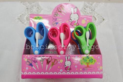 Kb2010 Display Box Scissors Factory Direct Sales Kebo Kaibo Student Safety Spring Scissors Stainless Steel Scissors