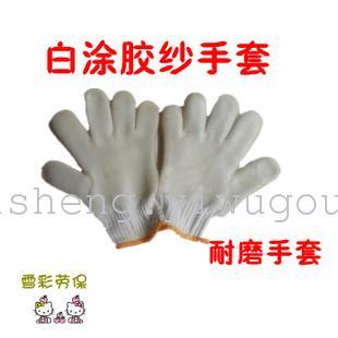 labor protection work gauze gloves white colored rubber thickened gloves glass factory special gloves non-slip gloves