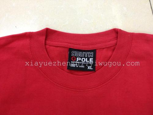 Factory Stock 220G Red round-Neck Cotton T-shirt Cultural Shirt