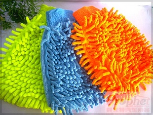 双面雪尼尔清洁手套 超细纤维擦洗车抹布手套