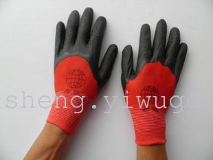 Wrinkle Gloves Red Gauze Black Thirteen Needle Nylon Latex Wrinkle Gloves Linyi Anzhen Labor Protection Wholesale