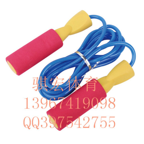 2005 Massage Handle Skipping Rope Student Standard Bearing Sponge Handle Children‘s Wooden Handle PVC Counting Jump Rope
