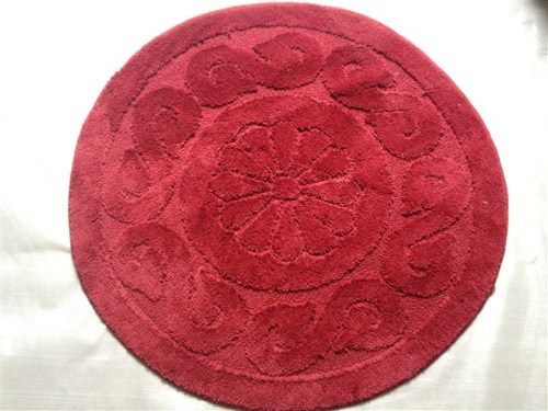 Red Sun Carpet round Flocking Mat Waterproof Non-Slip Soft and Comfortable Suitable for Bathroom Door， Etc.