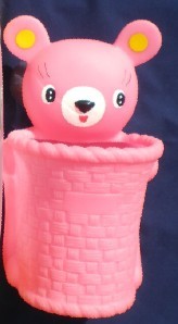 Pink Bear Storage Container， Toothpaste Toothbrush Case， Cartoon Pen Holder