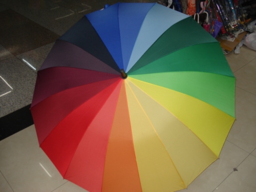 70cm16k automatic polyester rainbow umbrella sunny umbrella oversized reinforcement factory wholesale at low price