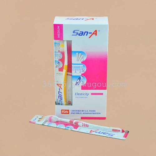 foreign trade english toothbrush san-a e-316（12 pcs/box） medium hair toothbrush