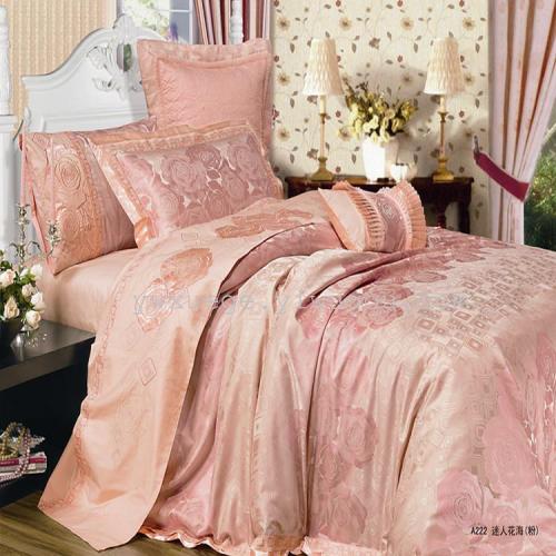 Four-Piece Bed Sheet Set Tencel Four-Piece Set Series Jacquard Techniques Smooth and Comfortable Price Discount-Charming Flower Sea