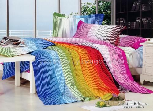 snow pigeon bedding cotton four-piece series cotton foreign trade series active printing and dyeing factory direct sales-sunshine zone