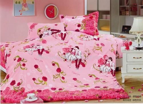 Snow Pigeon Home Textile Bedding Cotton Four-Piece Series Cotton Foreign Trade Series Active Printing Factory Direct Sales -- Sweet Date
