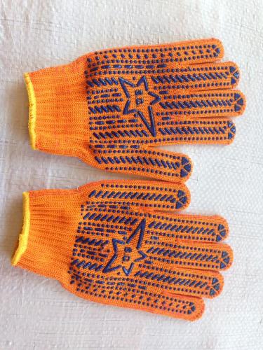 point plastic glove yarn cotton gloves