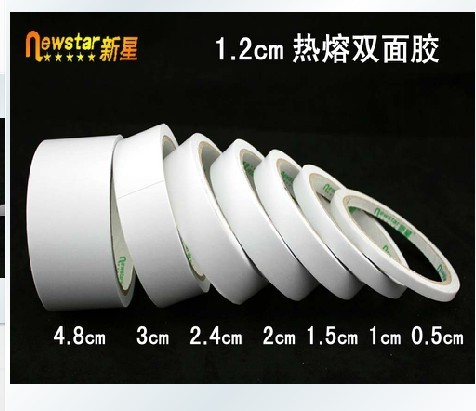 New Star Double-Sided Adhesive 1.2cm10m Hot Melt Double-Sided Adhesive Tape Office Double-Sided Adhesive Tape Factory Direct Sales 