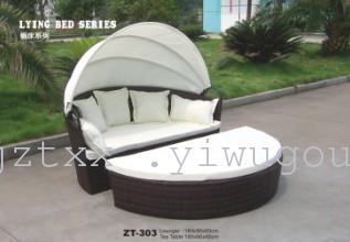 户外休闲家具，花园阳台，编藤沙发床，仿藤套装组合，躺床，躺椅 ZT-303