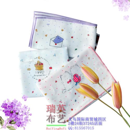 korean baby supplies gauze handkerchief saliva towel printed handkerchief baby children handkerchief
