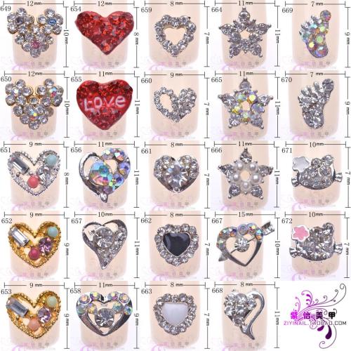 Nail Beauty Alloy Wholesale Metal Accessories Diamond Bow Nail Rhinestone Sticking DIY Material