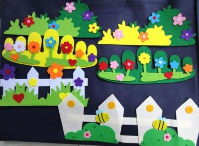 Xiao BA la Zi kindergarten surroundings material non-woven wall stickers flower series