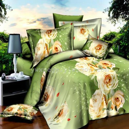 3D Polyester Fiber Four-Piece Cotton Creative Bedding Four-Piece Set Foreign Trade Bedding Dancing With the Wind