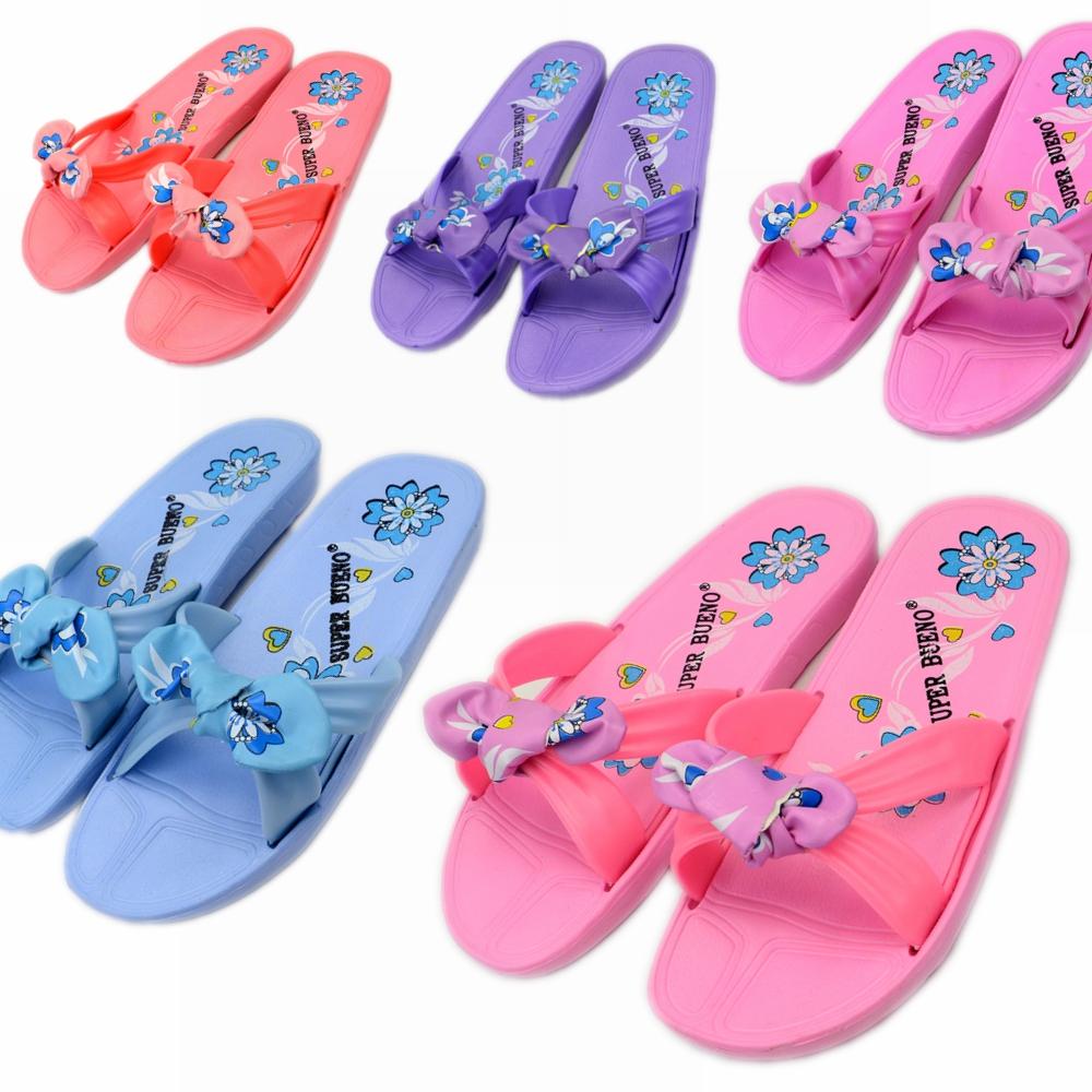 现货外贸EVA蝴蝶结高弹性平底一字女拖鞋