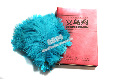 yiya feather lake blue small ostrich feather 15-20cm ostrich feather natural feather dyed feather