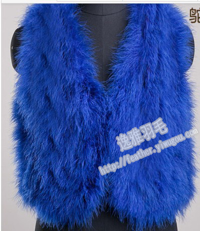 2014 autumn new short vest coat imported turkey fur vest feather female