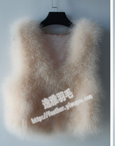 women‘s clothing korean socialite princess classic style v-neck feather vest sleeveless jacket